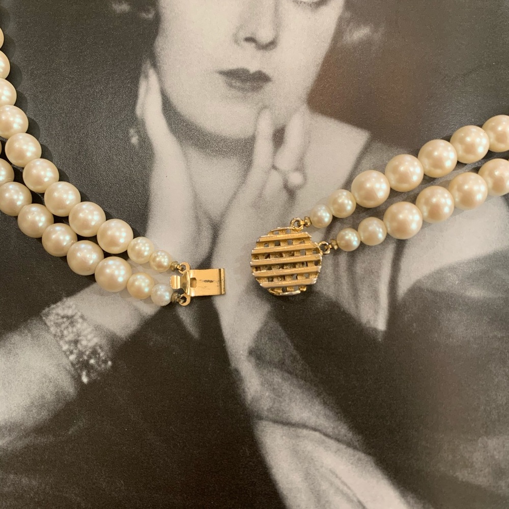 Vintage pearl, cameo necklace - Picture 4 of 5